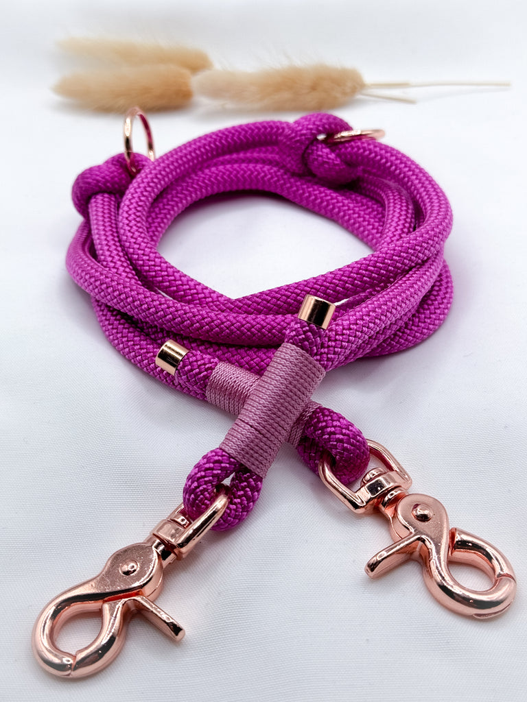 Fuchsia Pinke Leine mit Roségoldener Hardware 8mm