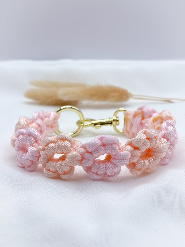 Mini Flowerhalsband Model Flora peach/rosé Gr. XS/S