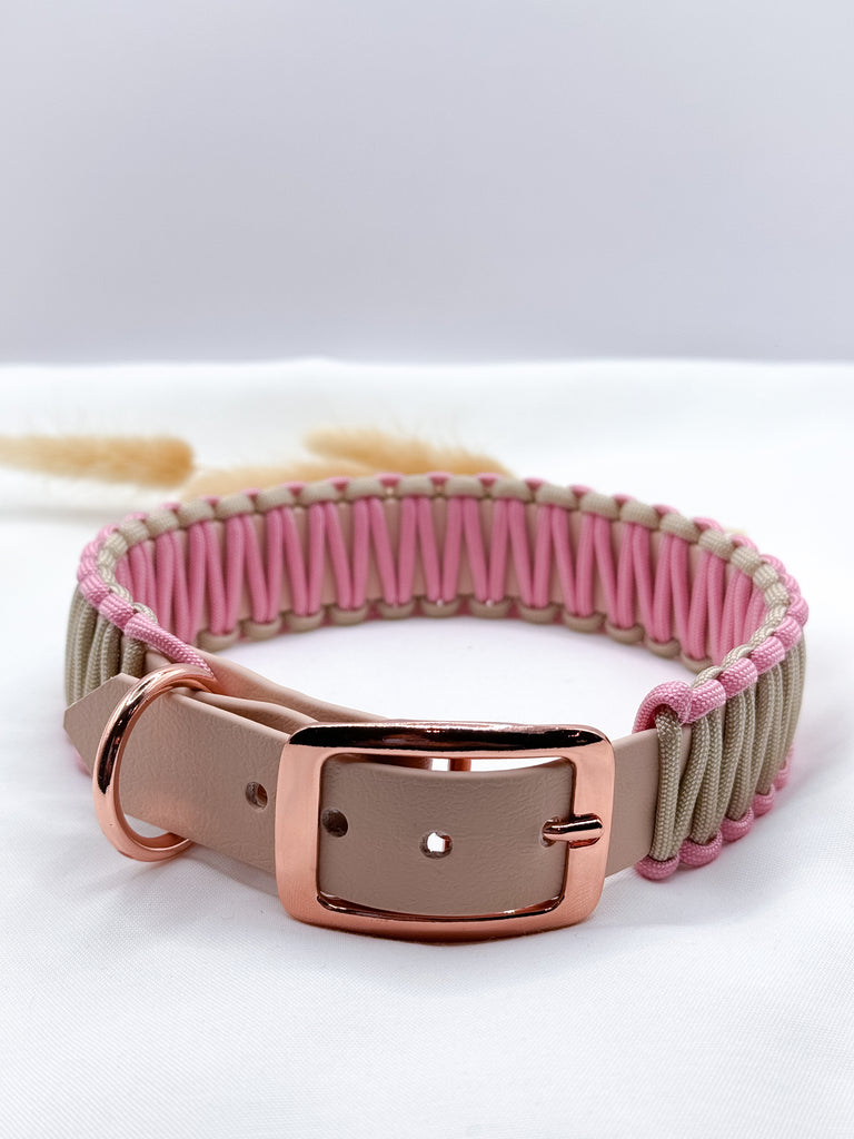 Biothanehalsband Modell Pepper Rosa Beige Gr. L