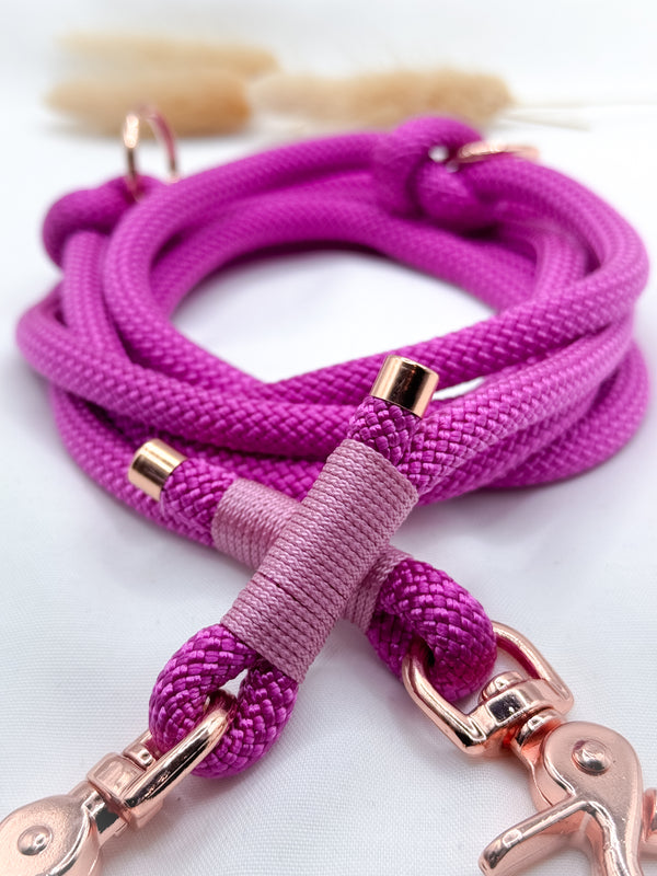 Fuchsia Pinke Leine mit Roségoldener Hardware 8mm