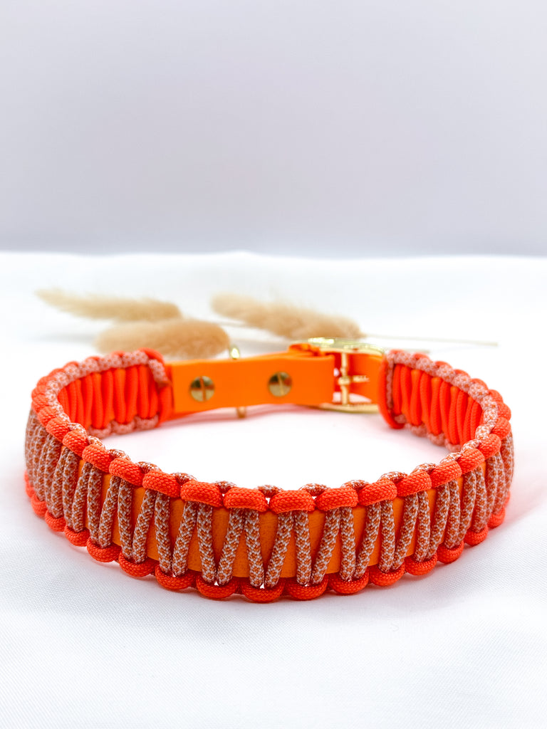 Biothanehalsband Modell Pepper Orange Peach Gold Gr. L