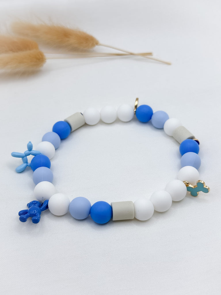 Zeckenhalsband EM-Keramik Perlen Babyblau