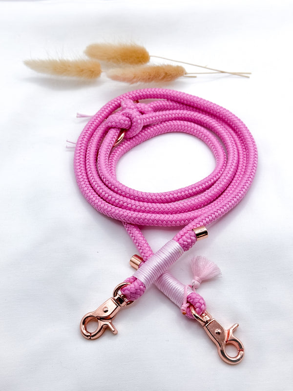 Rosa Barbie Tauleine mit Mini Karabiner - Peppaw Dogshop