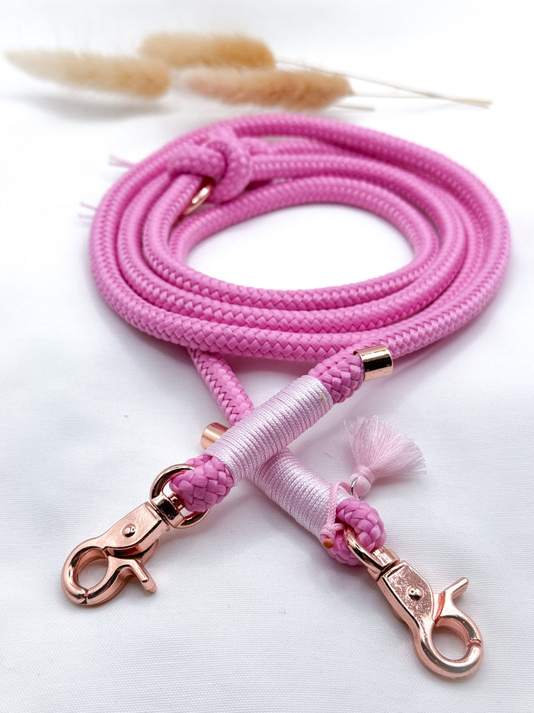 Rosa Barbie Tauleine mit Mini Karabiner - Peppaw Dogshop